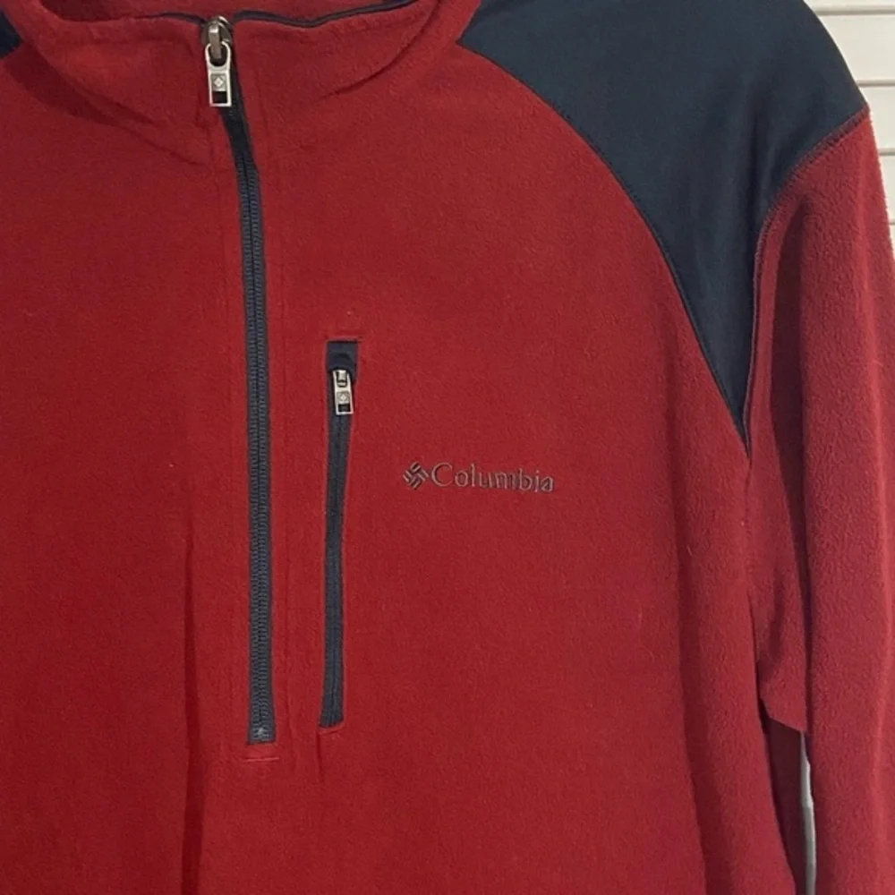 Columbia Men’s Garnet‎ & Black 1/4 Zip Fleece Pullover